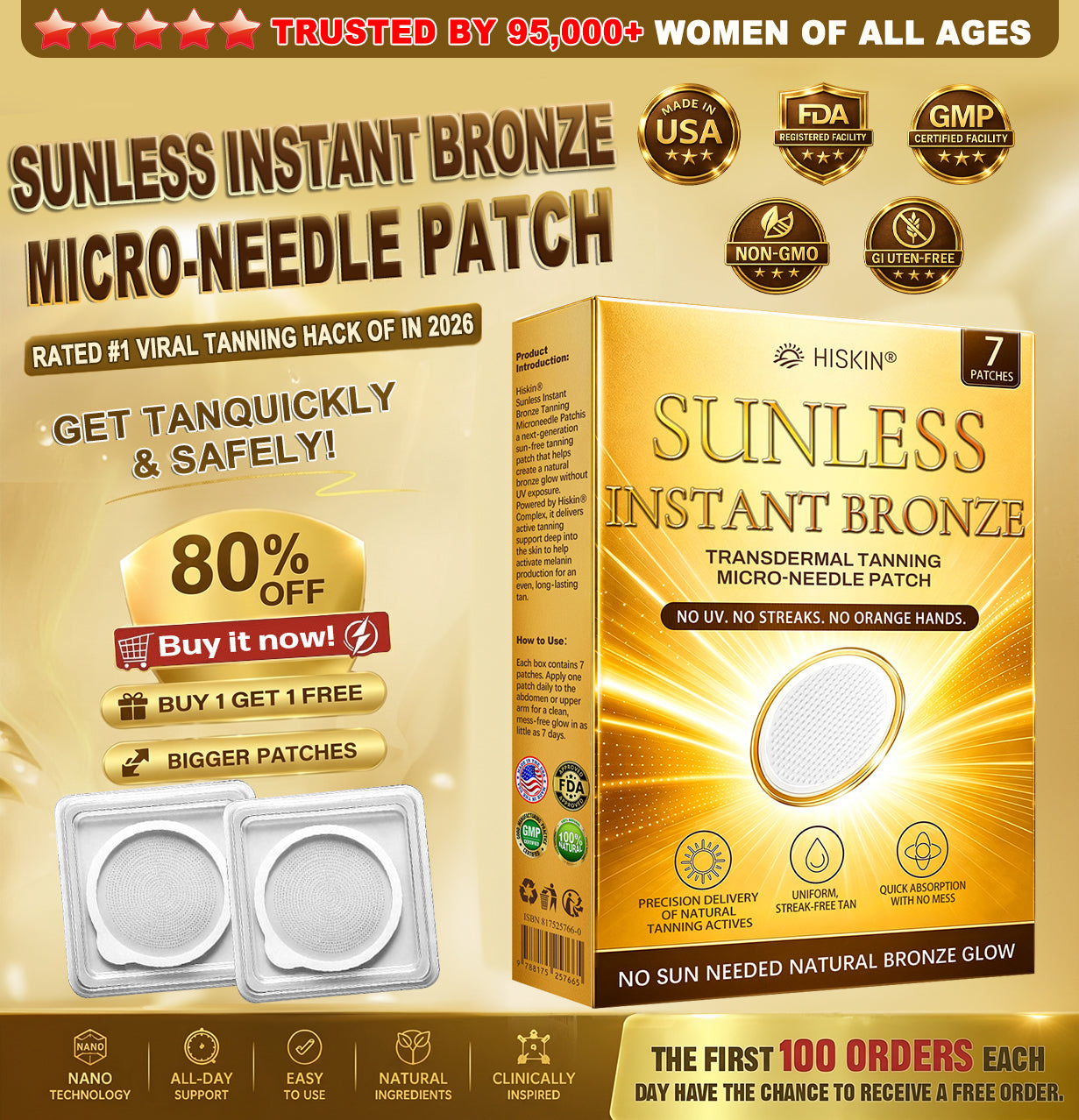 Hiskin® Sun-Free Glow Micro-Needle Patch