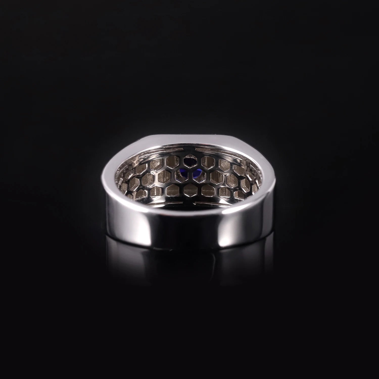 GEM'S BALLET High Quality Engagement Rings Mens 6.5mm Lab Grown Sapphire 926 Sterling Silver Wedding Ring for Men Gift 2024 NEW