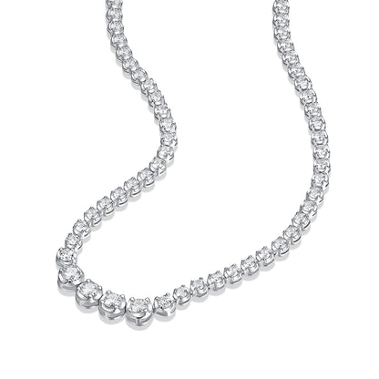 JIUZUAN 925 silver moissanite necklace 4mm casual fashion light luxury women's senior gift with certificate authentication